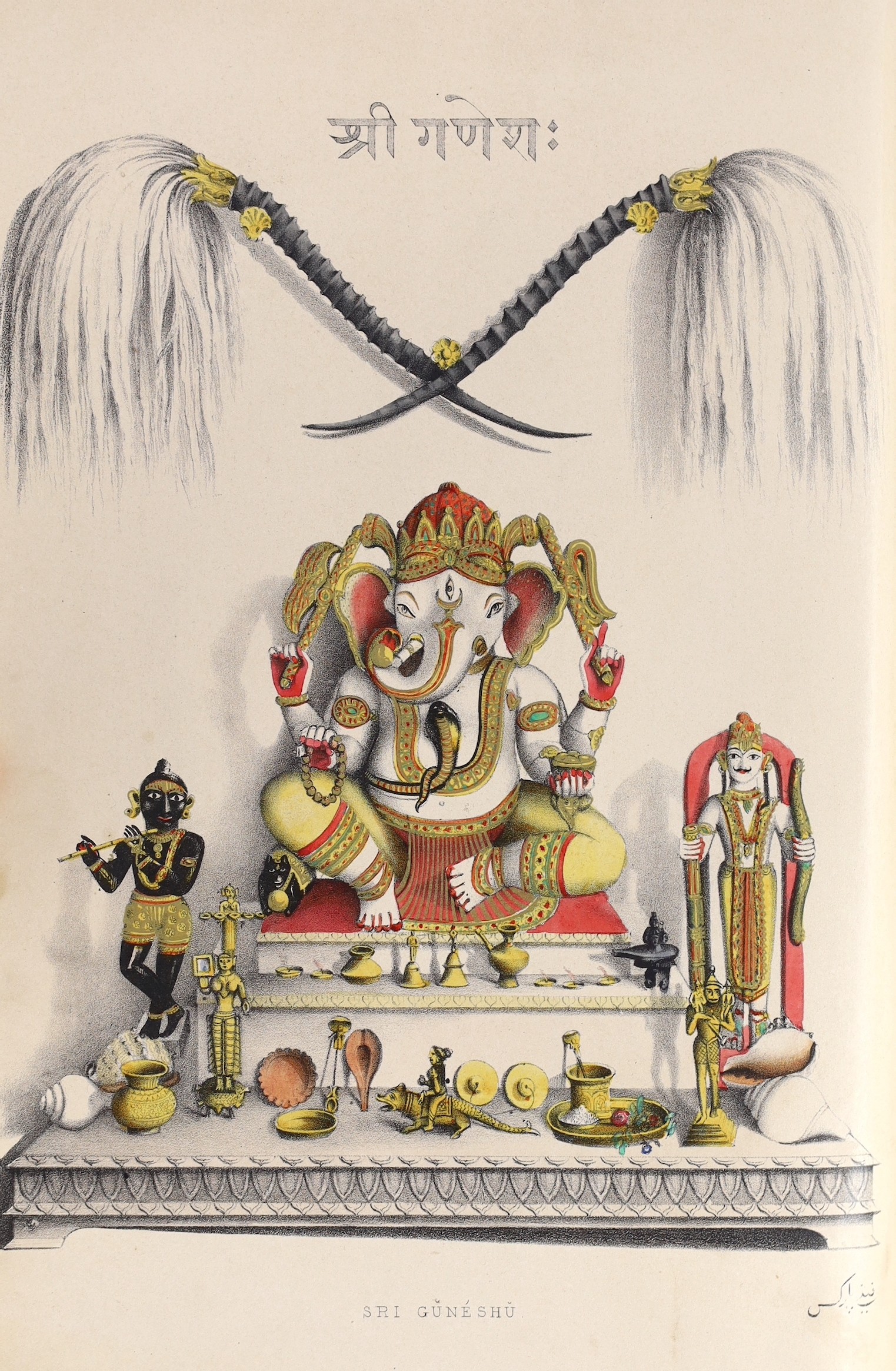 Parks, Fanny - Wanderings of a Pilgrim, in Search of the Picturesque, during Four-and-Twenty Years in the East; with Revelations of Life in the Zenana, 1st edition, 2 vols, 8vo, original pictorial red cloth gilt, with 50